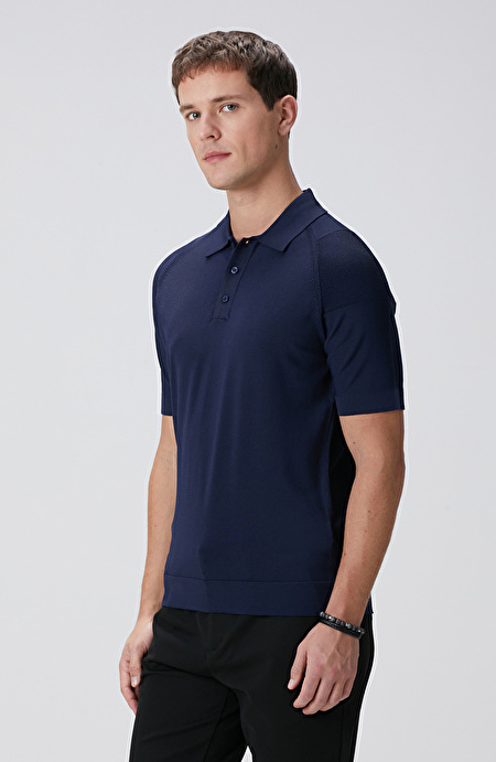 N-Tech Lacivert Polo Yaka Triko Kazak_3