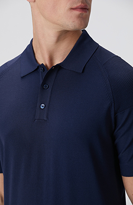 N-Tech Lacivert Polo Yaka Triko Kazak_5