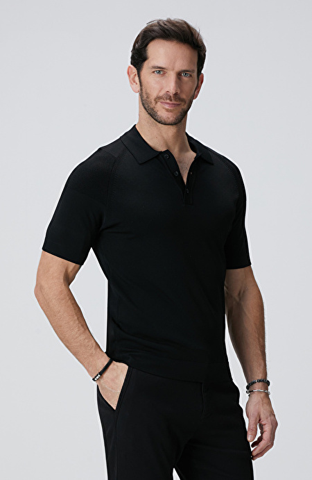 N-Tech Siyah Polo Yaka Kazak_1