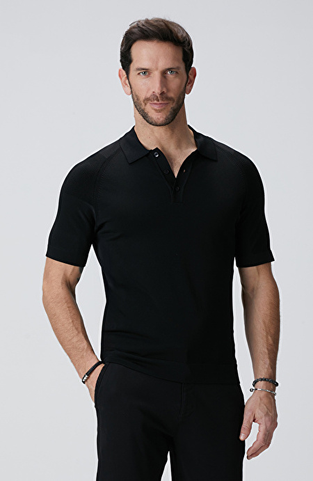 N-Tech Siyah Polo Yaka Kazak_2