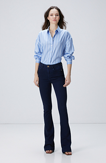Koyu Lacivert Denim Pantolon