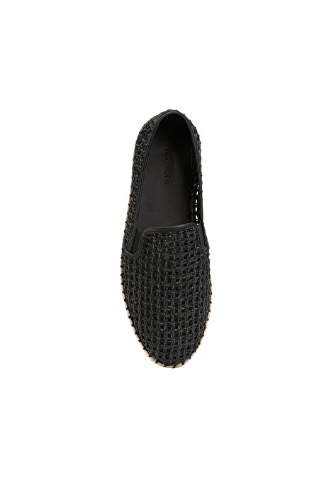 Siyah Erkek Deri Espadril_3