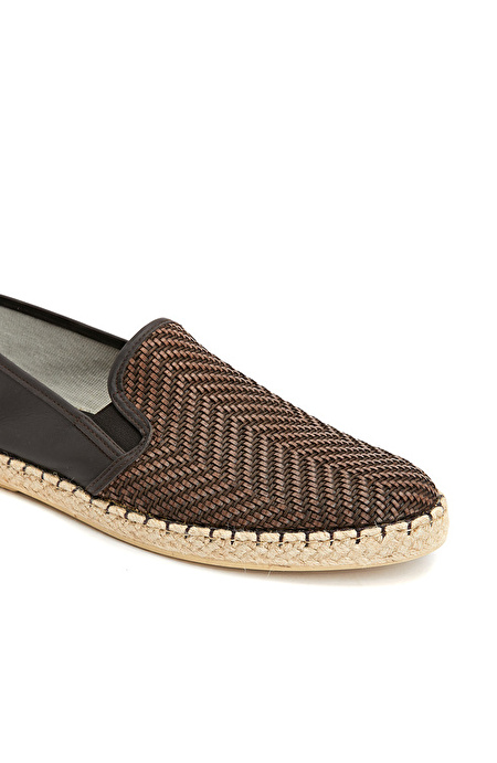 Kahverengi Erkek Deri Espadril_5