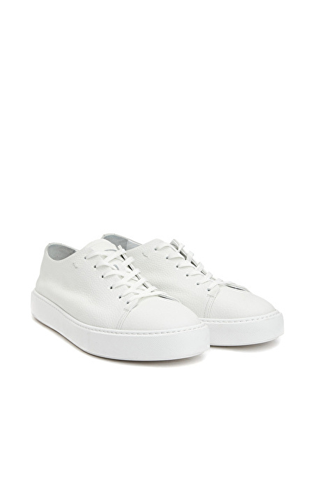 Beyaz Erkek Deri Sneaker