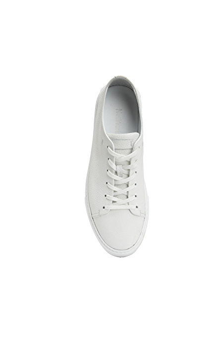 Beyaz Erkek Deri Sneaker_3