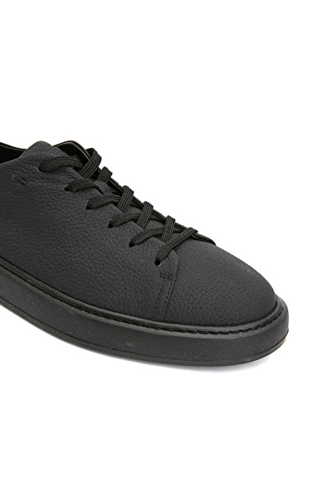 Siyah Erkek Deri Sneaker_5