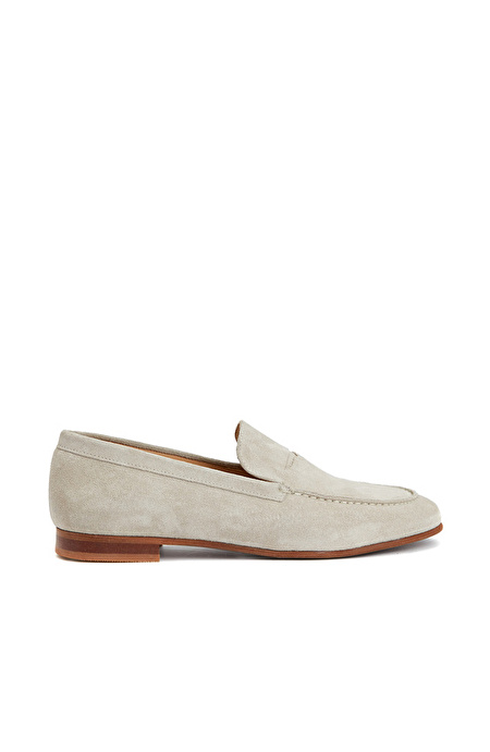 Kırık Beyaz Kadın Deri Loafer_1