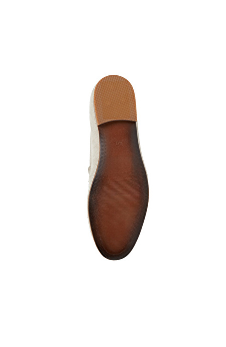 Kırık Beyaz Kadın Deri Loafer_4