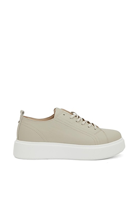 Bej Kadın Deri Sneaker_1