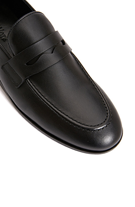 Siyah Erkek Deri Loafer_5