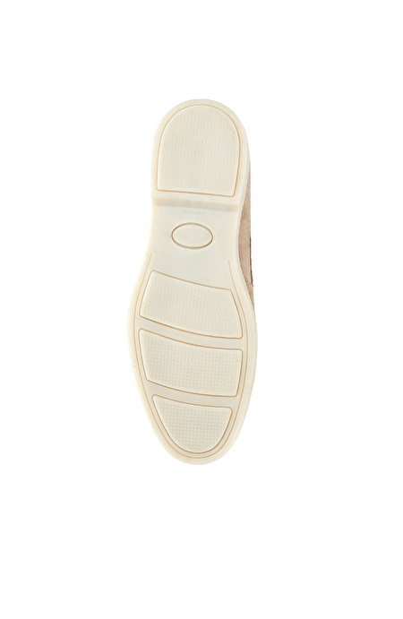 Bej Kadın Süet Loafer_4