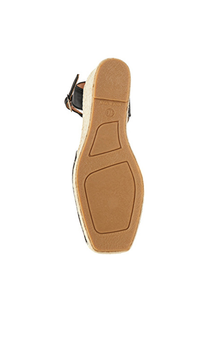Bej Siyah Kadın Espadril_4