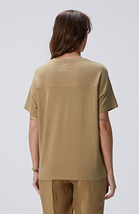 Limited Haki Kaşmir Karışımlı T-shirt_4