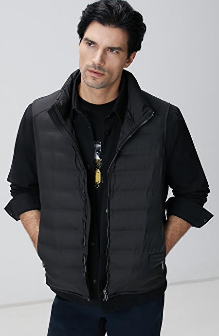Siyah Puffer Casual Yelek