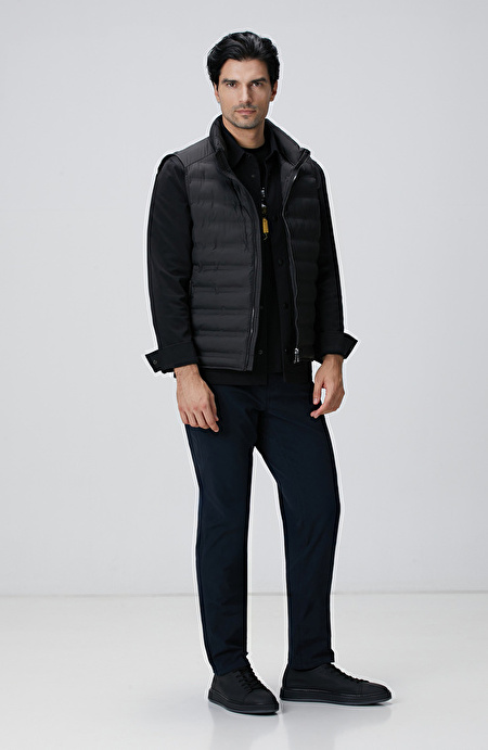 Siyah Puffer Casual Yelek_3