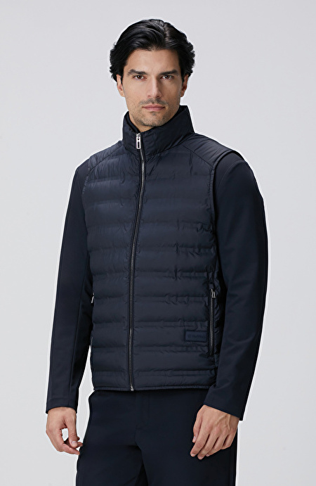 Lacivert Puffer Casual Yelek_3