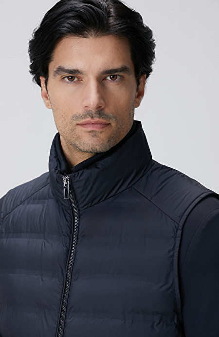 Lacivert Puffer Casual Yelek_5