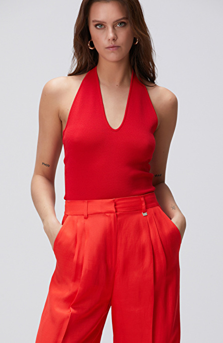 Kırmızı Bodysuit Form Triko_1