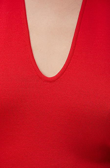 Kırmızı Bodysuit Form Triko_6