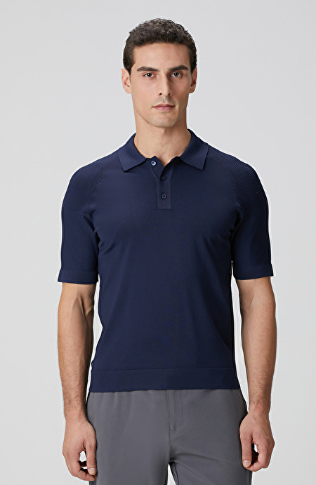 Lacivert Polo Yaka Triko Kazak