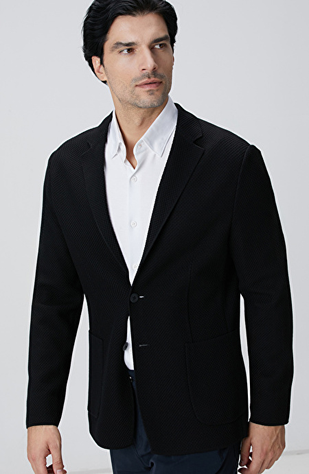 N-Tech Siyah Triko Ceket_4