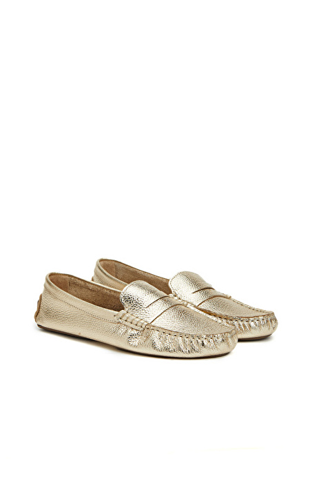 Gold Kadın Deri Loafer