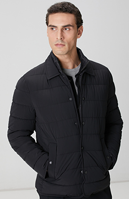 Siyah Puffer Coat Ceket_1