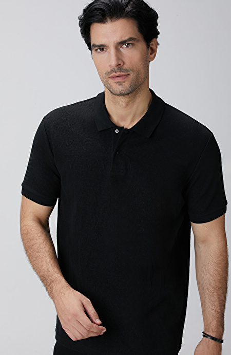 Siyah Polo Yaka T-shirt