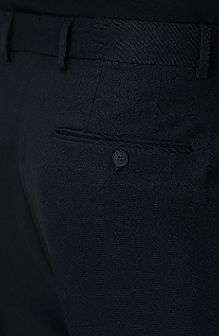 Siyah Jakarlı Comfort Fit Pantolon_4