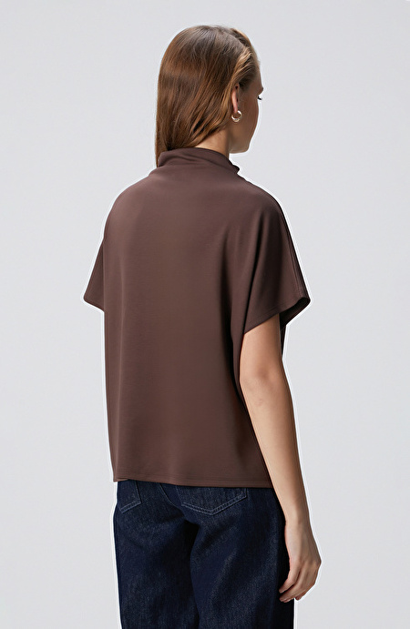 Acı Kahve Çıtçıt Detaylı T-shirt_4