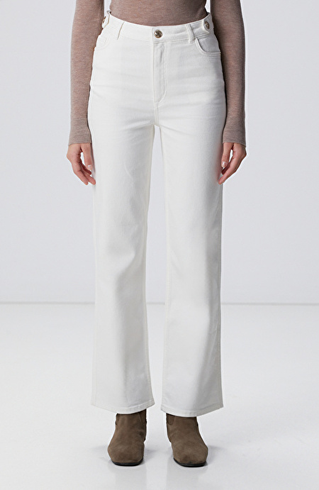 Kırık Beyaz Denim Pantolon_1
