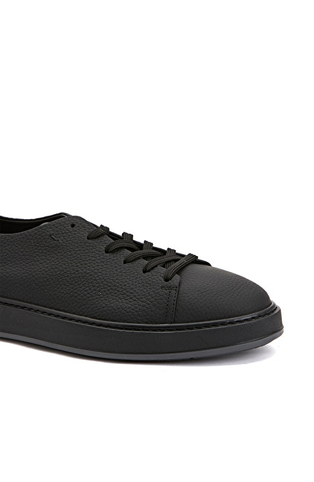 Siyah Erkek Deri Sneaker_5