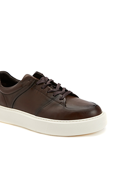 Kahverengi Erkek Deri Sneaker_5