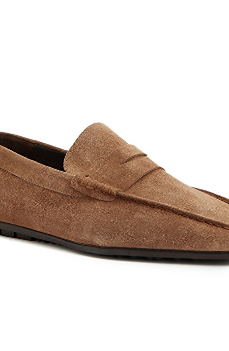 Tütün Erkek Süet Deri Loafer_5