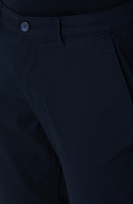 Lacivert Sepet Örgü Desenli Chino Pantolon_3