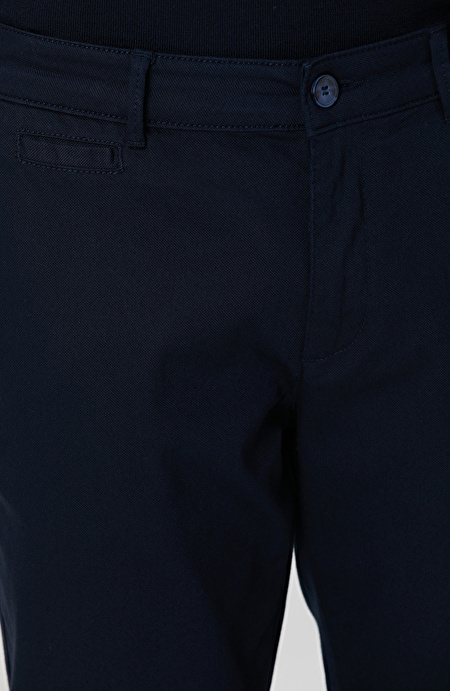 Lacivert Sepet Örgü Desenli Chino Pantolon_4