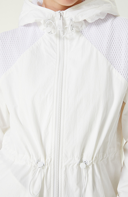 Network - N-Tech Beyaz Kapüşonlu Mont - 1090091-035