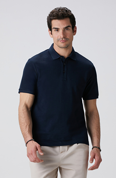 Network - Lacivert Polo Yaka Jakarlı T-Shirt - 1090399-291