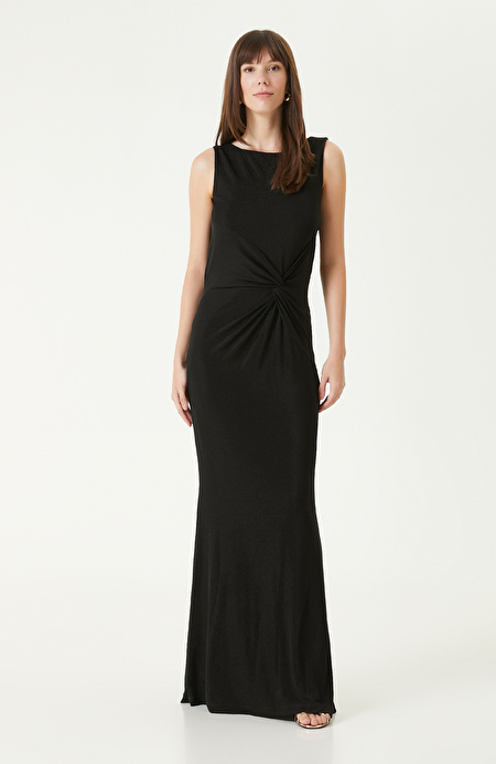 Siyah Maxi Abiye Elbise_0