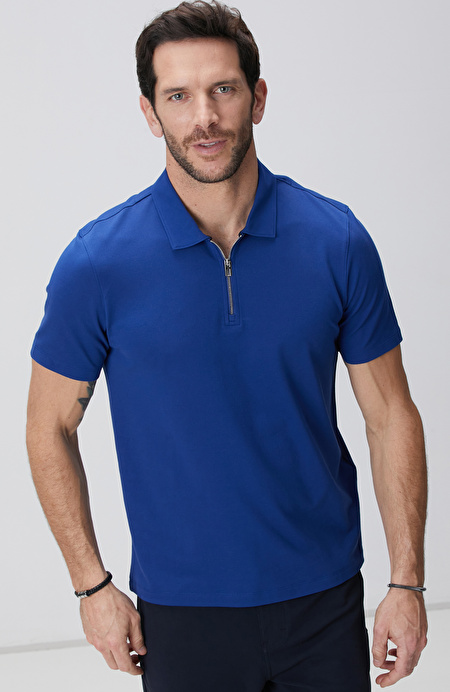 N-Tech Saks Polo Yaka Merserize T-shirt_0