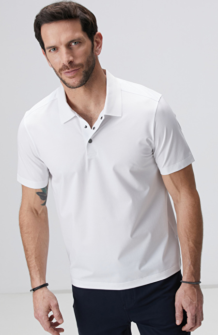 N-Tech Beyaz Polo Yaka T-shirt_0