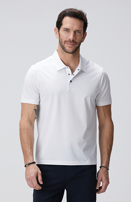 N-Tech Beyaz Polo Yaka T-shirt_1