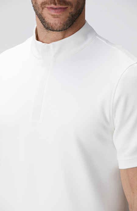Kırık Beyaz Kısa Kollu Sweatshirt_5
