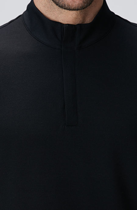Siyah Kısa Kollu Sweatshirt_5