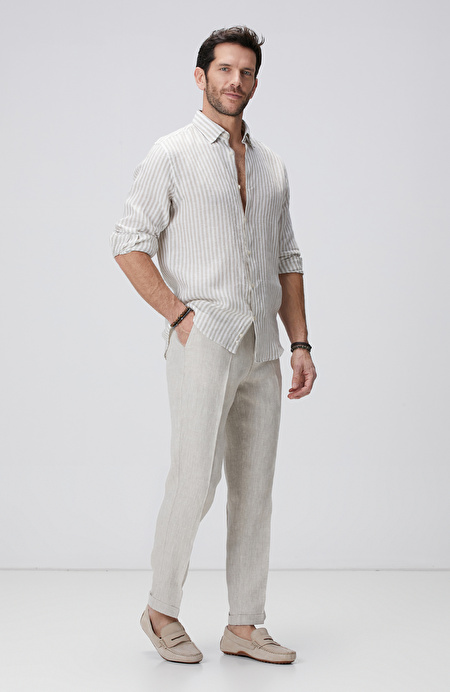 Naturel Keten Jogger Pantolon_0