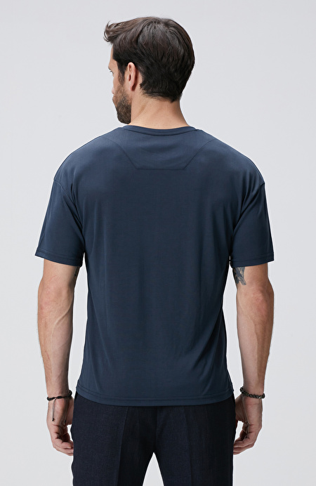 Lacivert Basic T-shirt_4