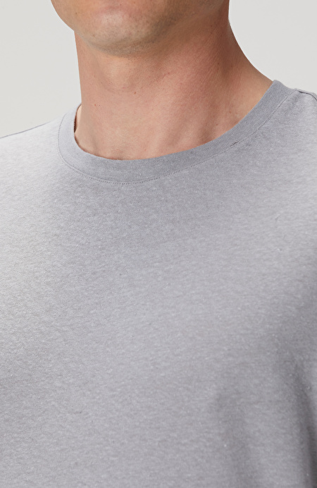 Gri Keten Karışımlı T-shirt_5
