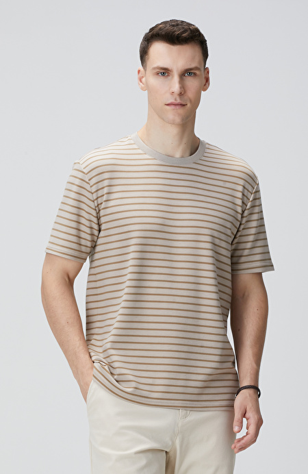 Bej Çizgili T-shirt_3