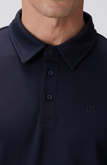 Lacivert Basic Modal T-shirt_5