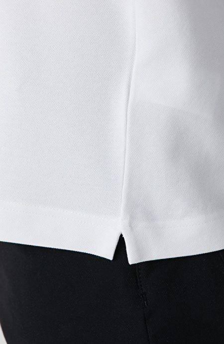 Kırık Beyaz Polo Yaka Örme T-shirt_6